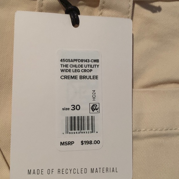 Joe's Jeans  THE CHLOE UTILITY WIDE LEG CROP Creme BRÛLÉE  Jeans - Picture 4 of 8